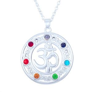 Chakra meditation medallion necklace